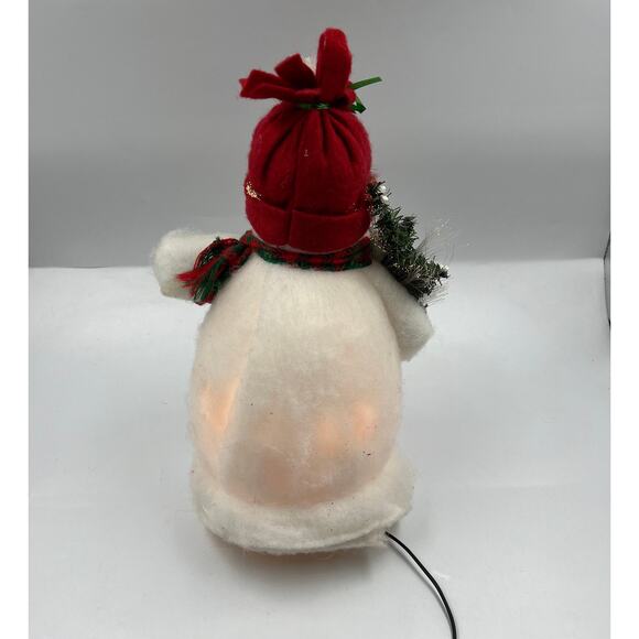 Vintage Fiber Optic Snowman Holding Christmas Tree NO PLUG TESTED - Picture 10 of 15